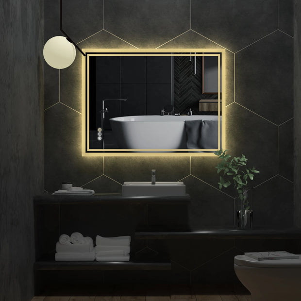 LED Backlit Bathroom Vanity Mirror - handmade