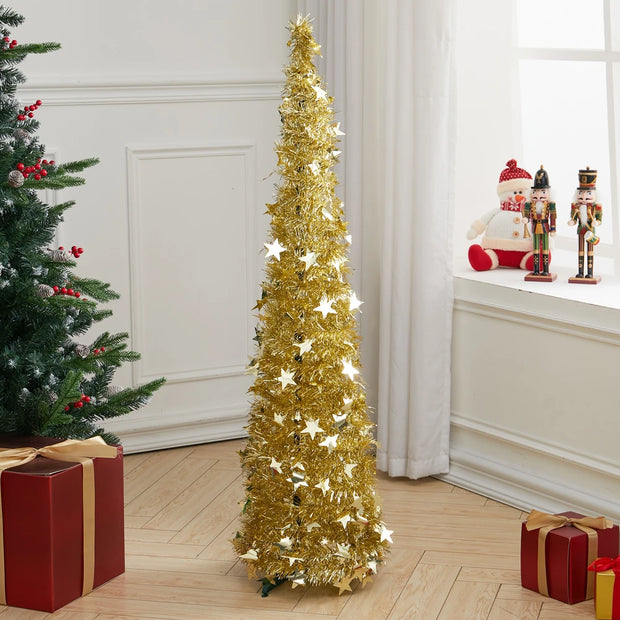 Collapsible 1.2M Pop Up Tinsel Christmas Tree - handmade