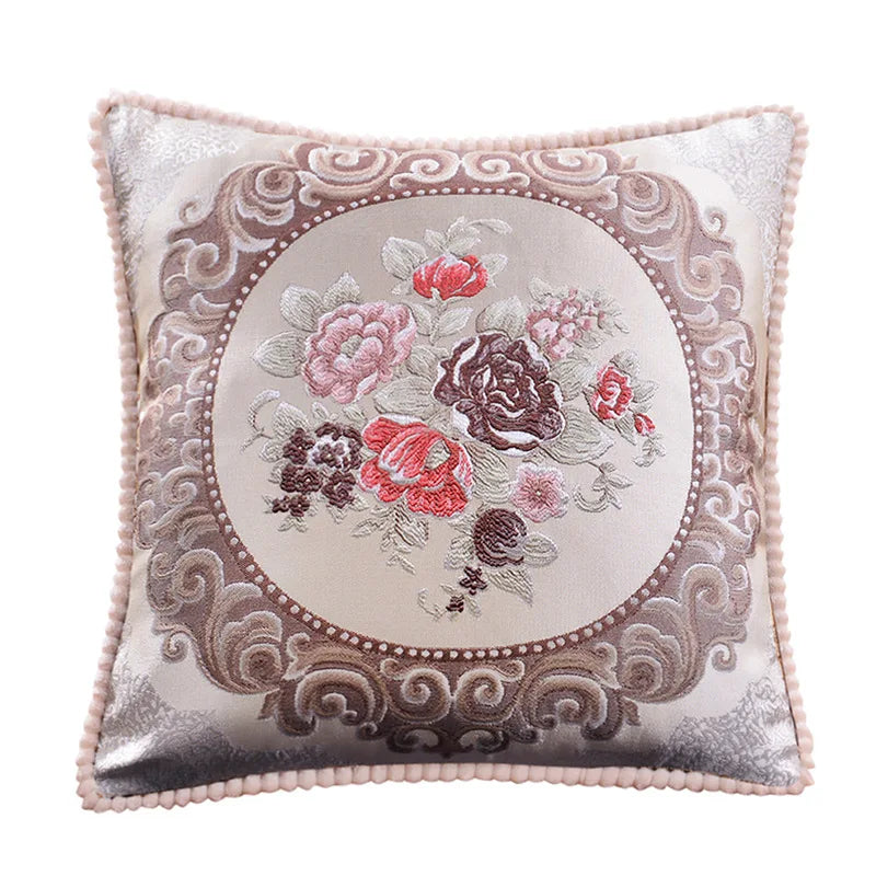 Luxury Embroidered Cushion Cover - handmade