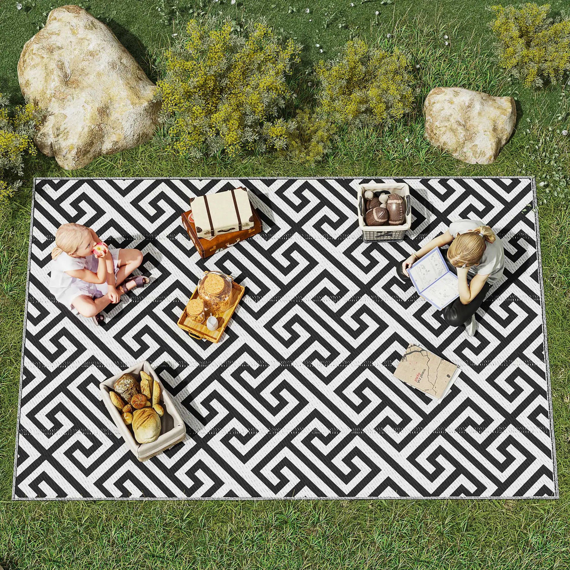 Reversible Outdoor Rug - handmade