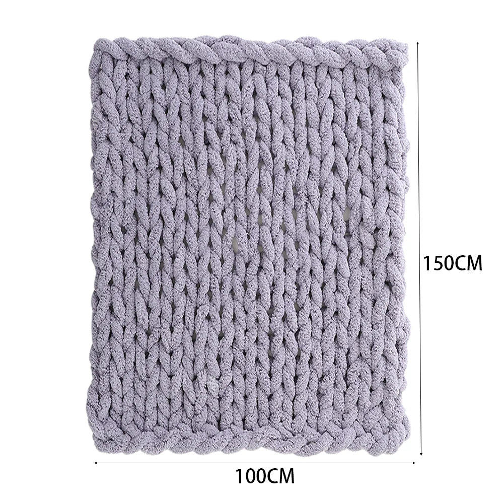 Handwoven Chenille Blanket - handmade