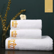 Luxury White Embroidered Crown Towel - handmade