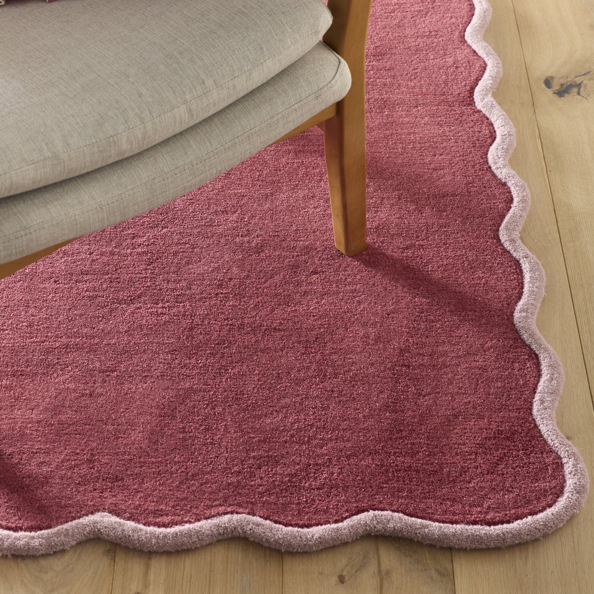Origins Scalloped Elsie Coral - handmade
