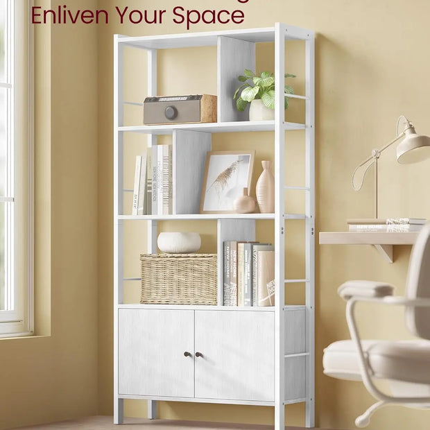 VASAGLE Large Bookshelf with Doors - handmade