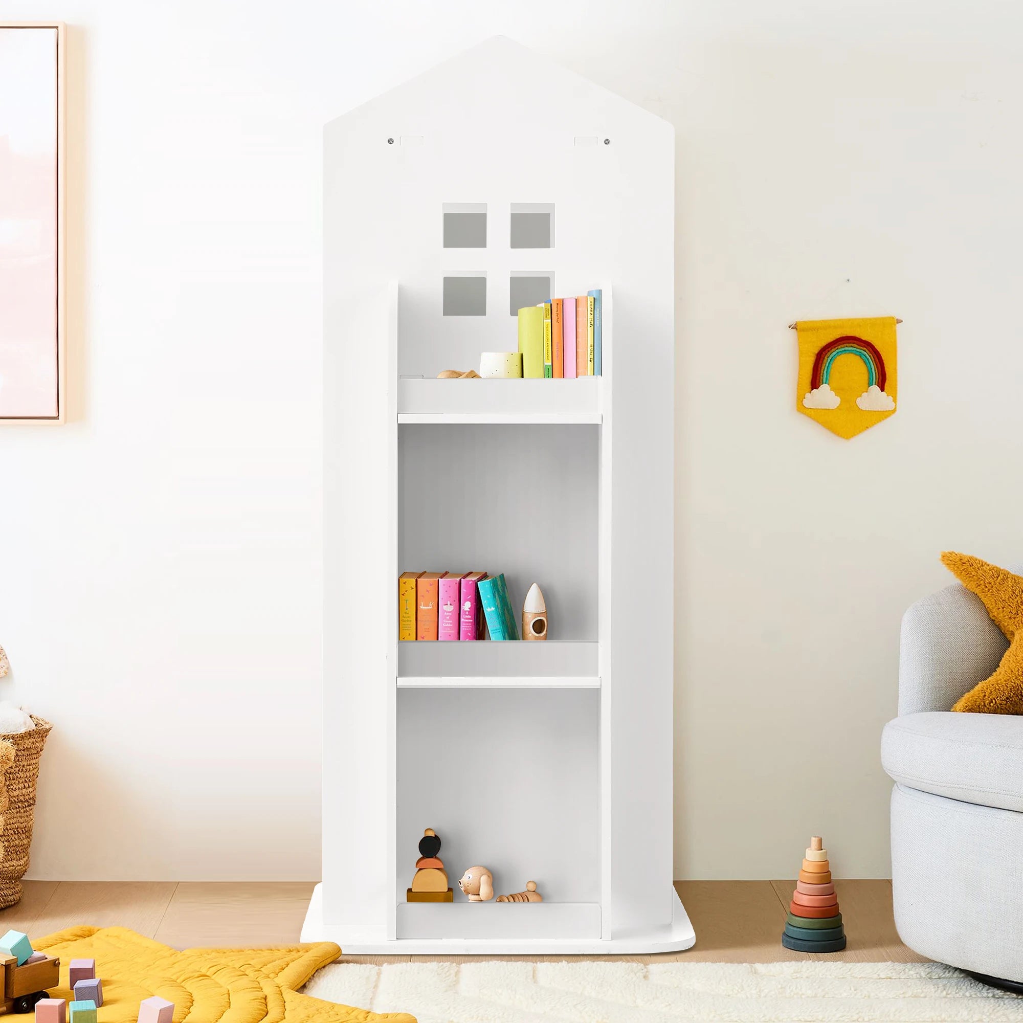 Rotating Kids Bookshelf - handmade