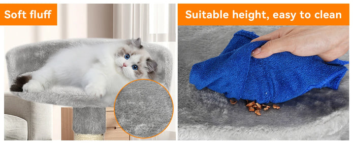 Passerscat Cat Tree Cat Tower With Toy For Indoor Cats Multi-Level With Scratching Posts Cat House Cozy Condo Padded Top Perches - handmade