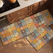 Tribal Stripe Kitchen Runner – Durable PVC Leather Mat, Oil-Resistant & Easy to Clean
