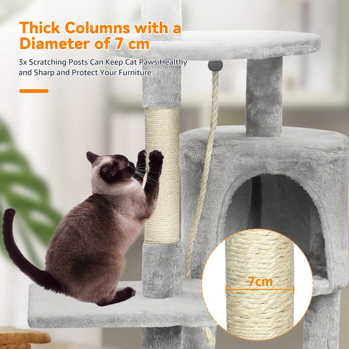 Passerscat Cat Tree Cat Tower With Toy For Indoor Cats Multi-Level With Scratching Posts Cat House Cozy Condo Padded Top Perches - handmade