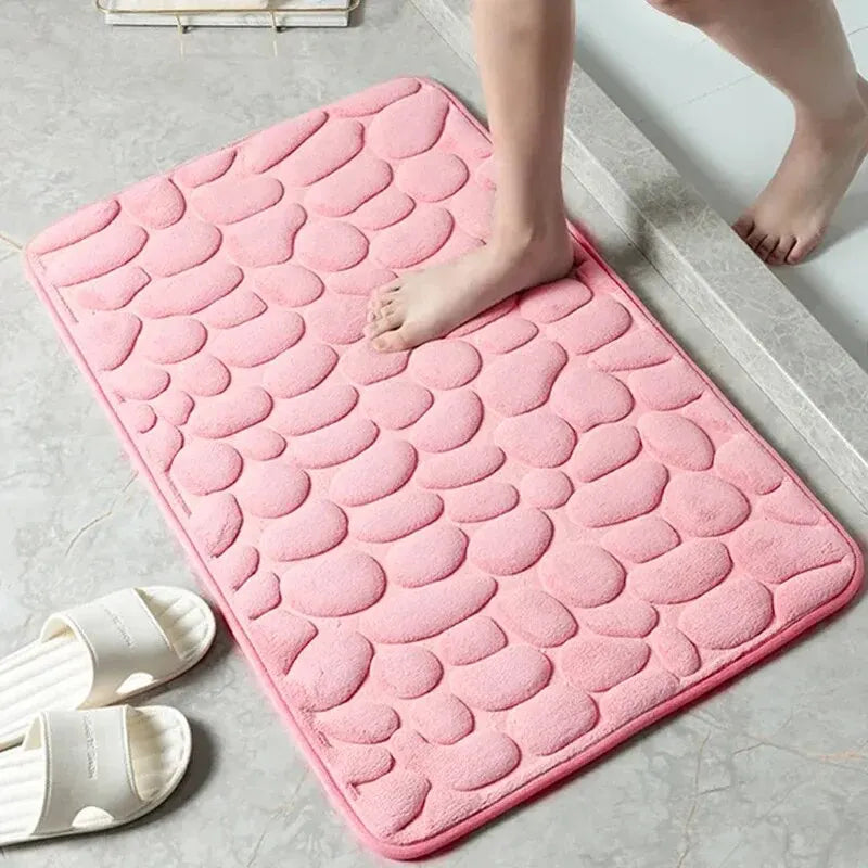 Embossed Fiber Anti-Slip Bathroom Mat - handmade