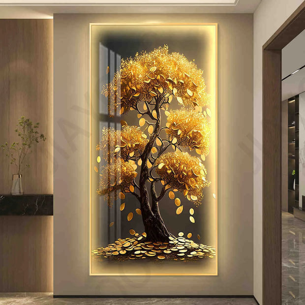 Crystal Porcelain Indoor Wall Light – The Chinese LED Fortune Tree Mural Lamp combines modern design with functional lighting, featuring crystal porcelain and aluminum construction