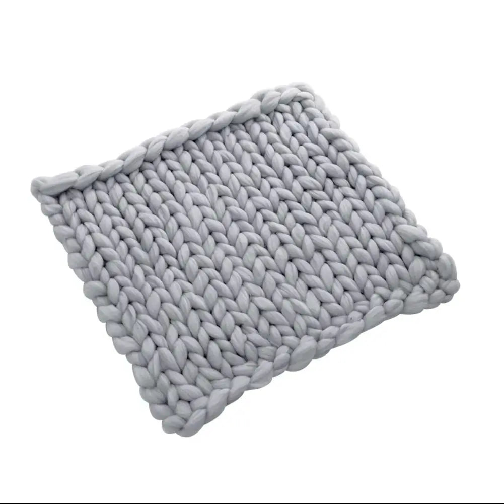 Chunky Wool Knit Blanket - handmade