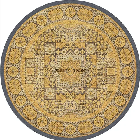 Retro Boho Round Area Rug 3 - handmade