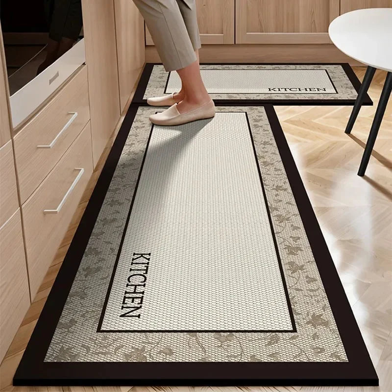 Oil-Proof Leather Kitchen Rug - handmade