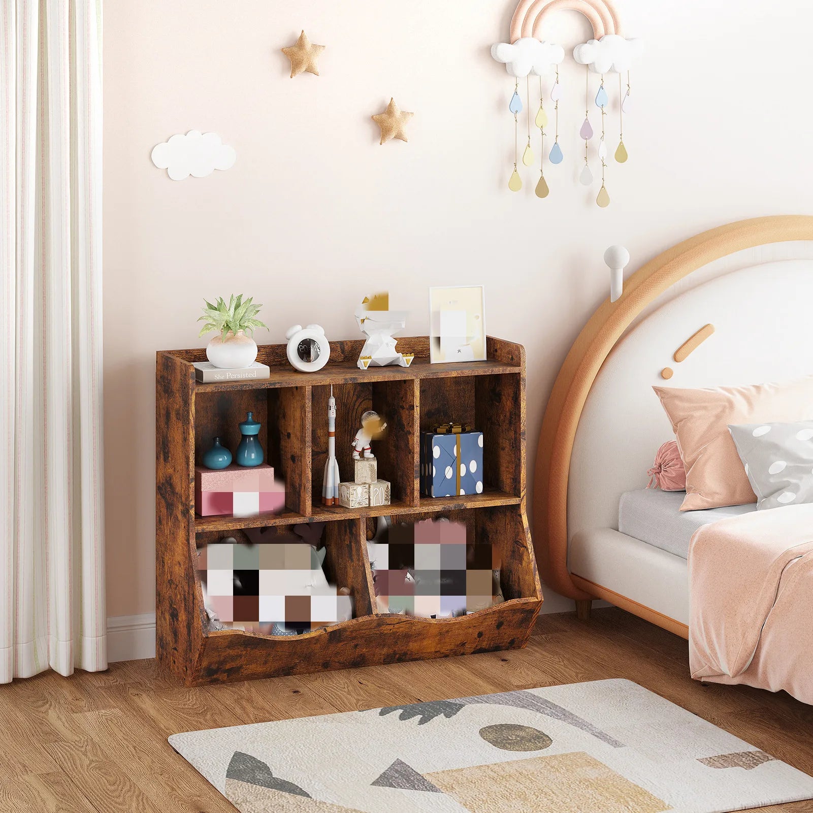 Kids Storage Bookshelf - handmade