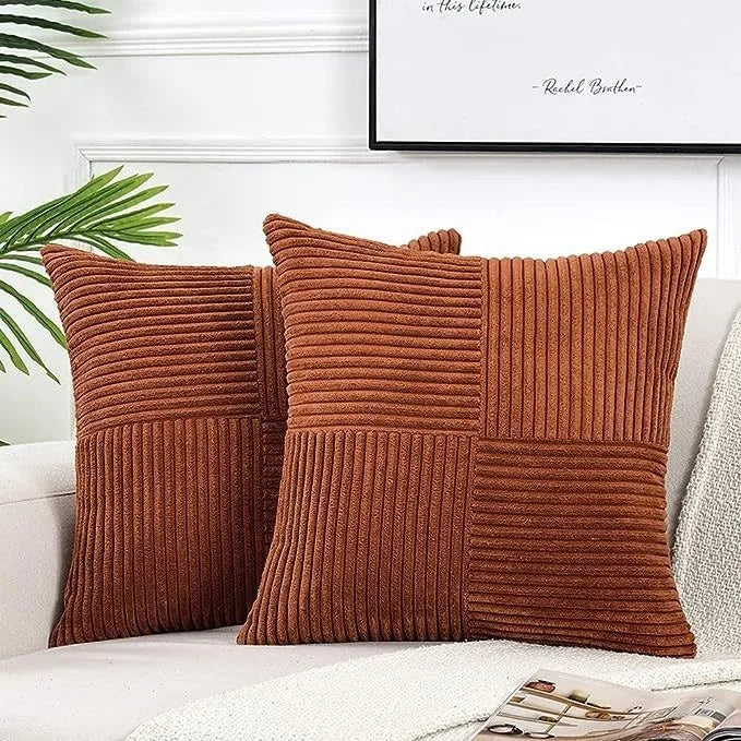 Striped Polyester Cushion Cover - handmade