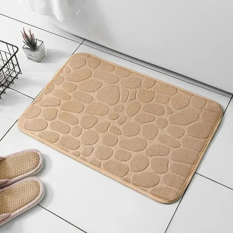 Embossed Fiber Anti-Slip Bathroom Mat - handmade