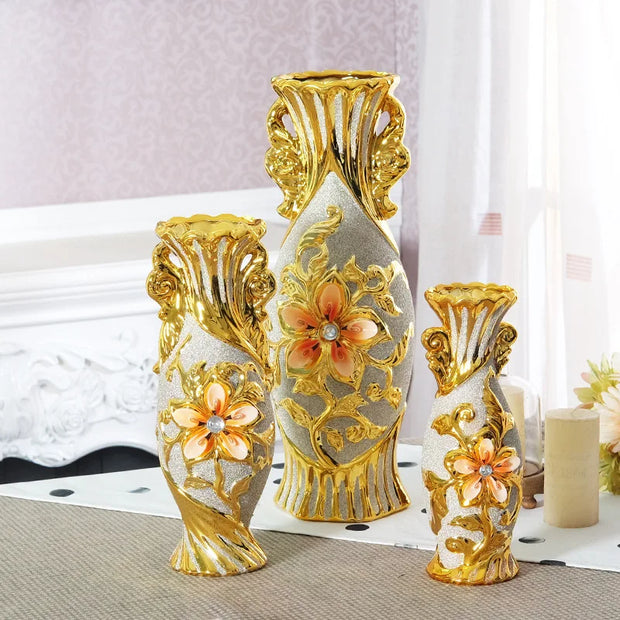 Gold-Plated Ceramic Vase - handmade