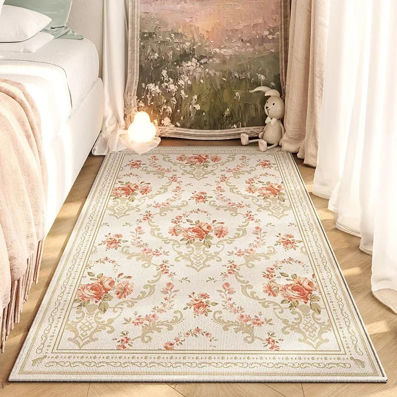 American Retro Flower Bedroom Rug - handmade
