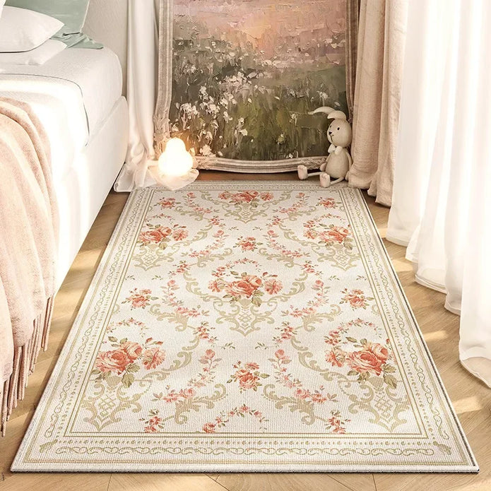 American Retro Flower Bedroom Rug - handmade