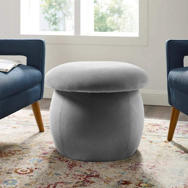 Nordic Velvet Footstool - handmade