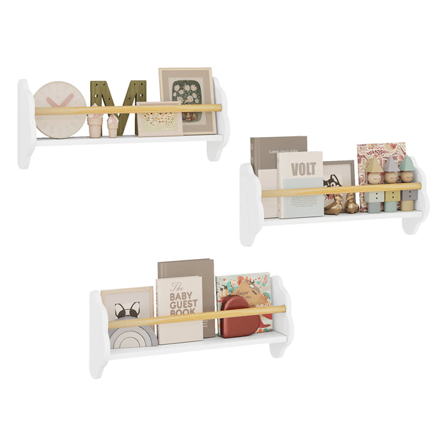 White Kids Wall Shelves - handmade