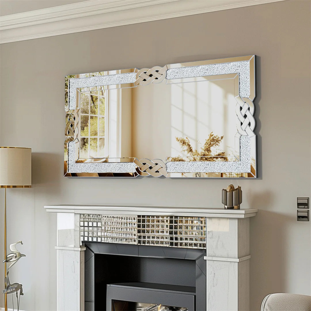 Silver Decorative Wall Mirror - handmade