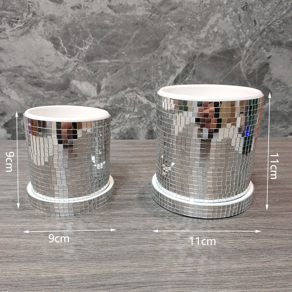 Disco Ball Planter - handmade