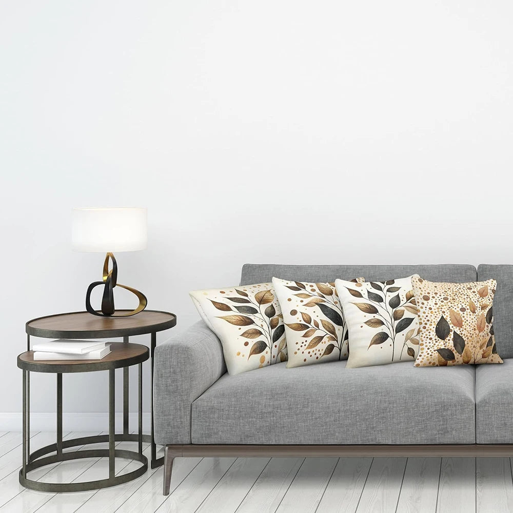 Leaf Shadows Cushion Cover - handmade