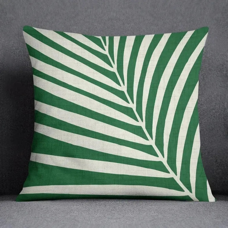 Leaf Pattern Cushion Cover - handmade