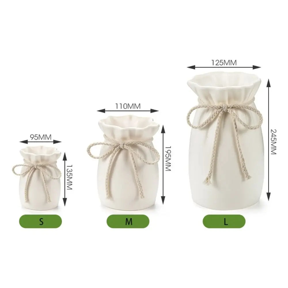 White Flower Vase - handmade