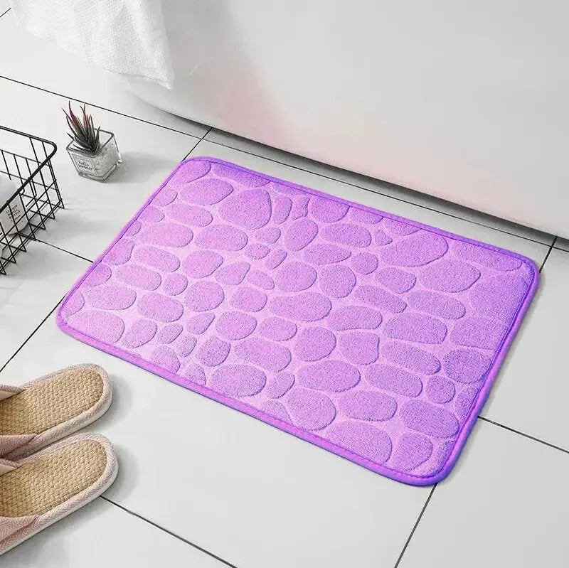 Embossed Fiber Anti-Slip Bathroom Mat - handmade