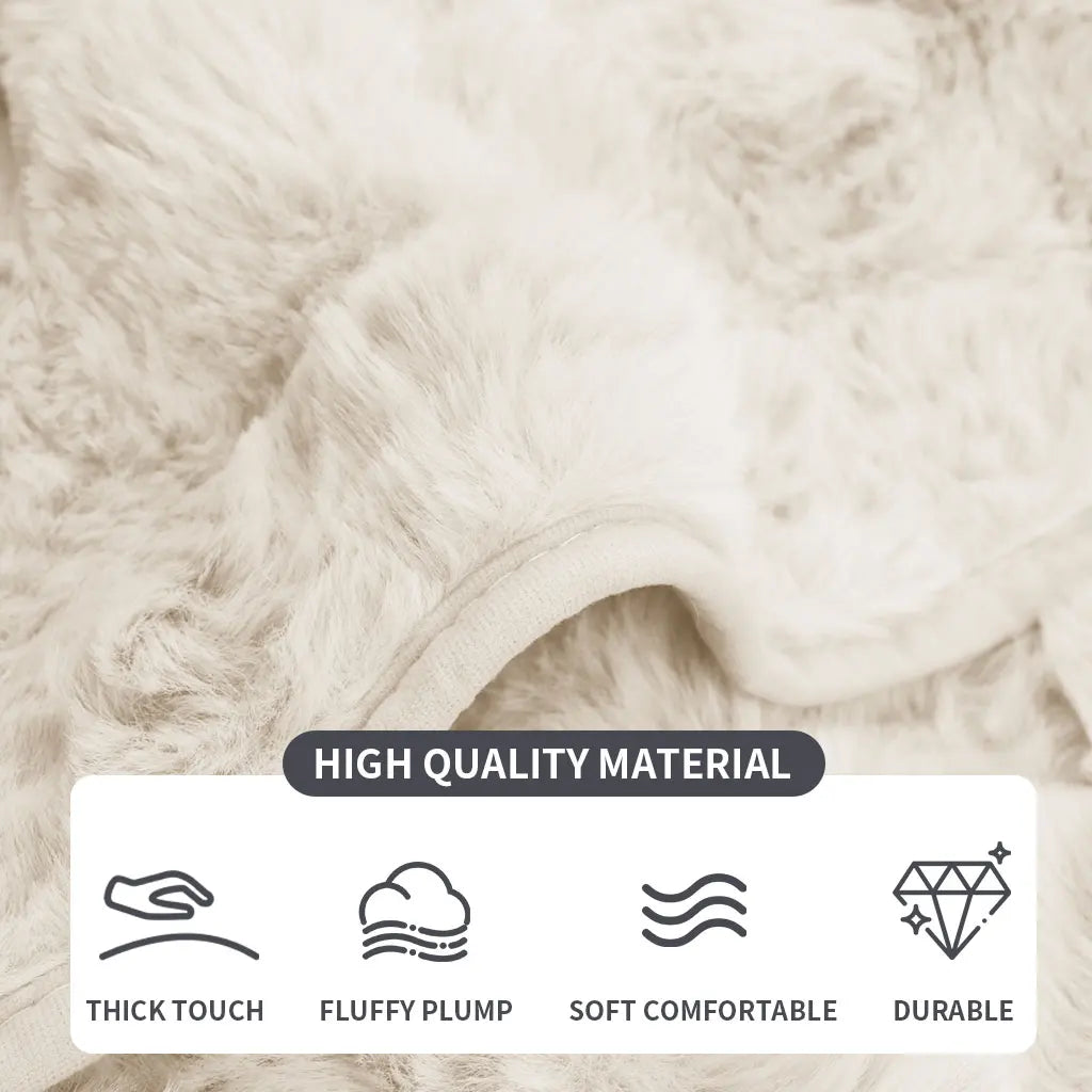 Plush Rabbit Fur Slipcover - handmade