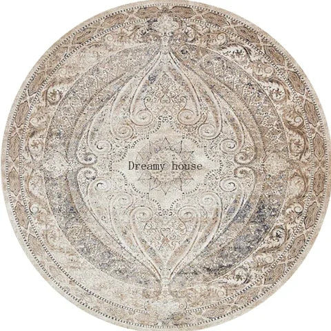 Retro Boho Round Area Rug 5 - handmade
