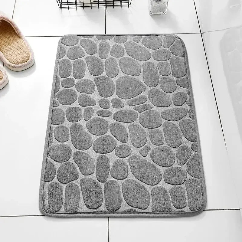 Embossed Fiber Anti-Slip Bathroom Mat - handmade