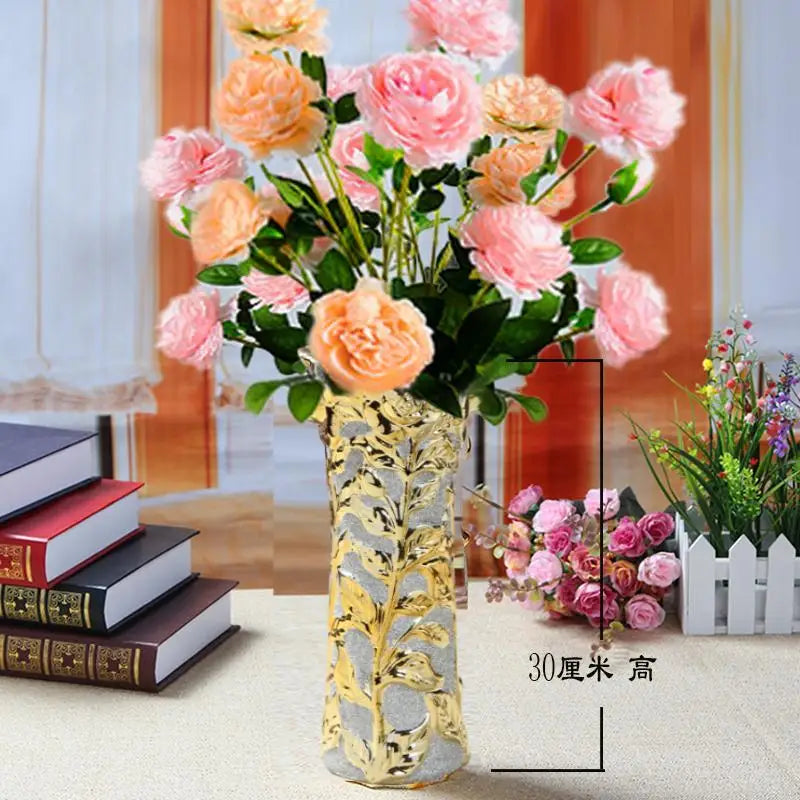 Gold Ceramic Vase - handmade