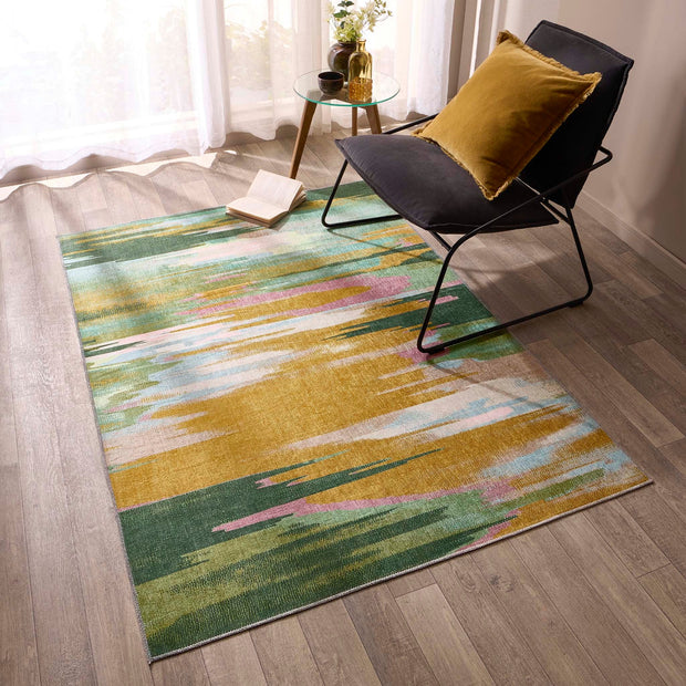 Origin Washable Sedona Green/Ochre - handmade