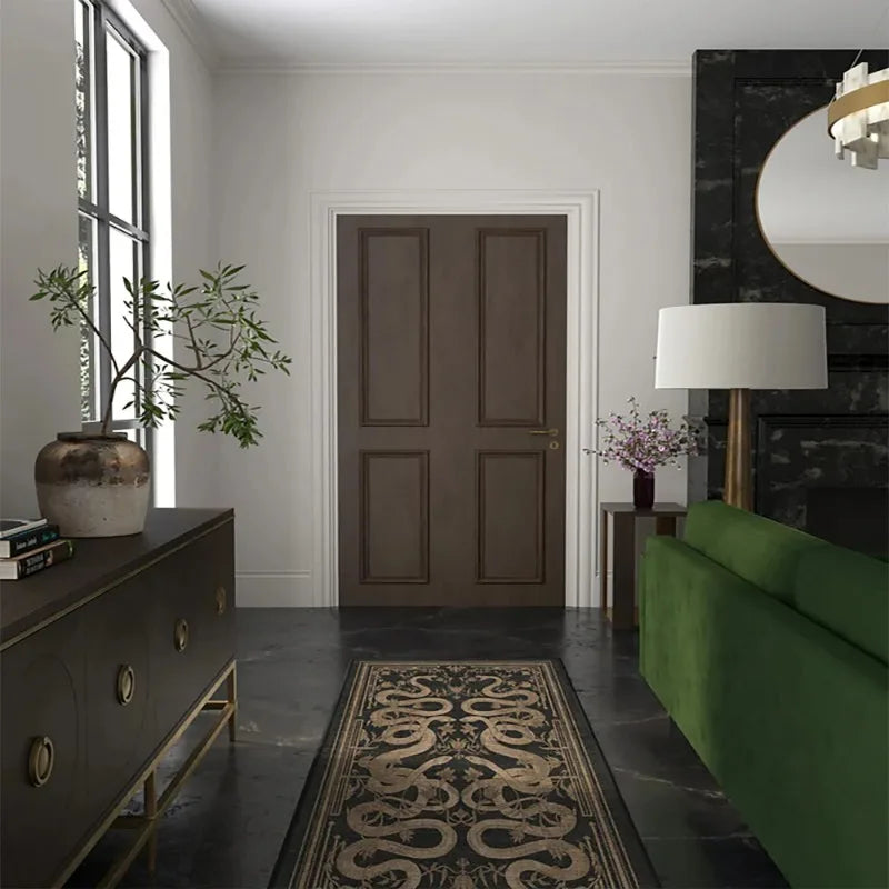 Retro French Snake Pattern Rug - handmade