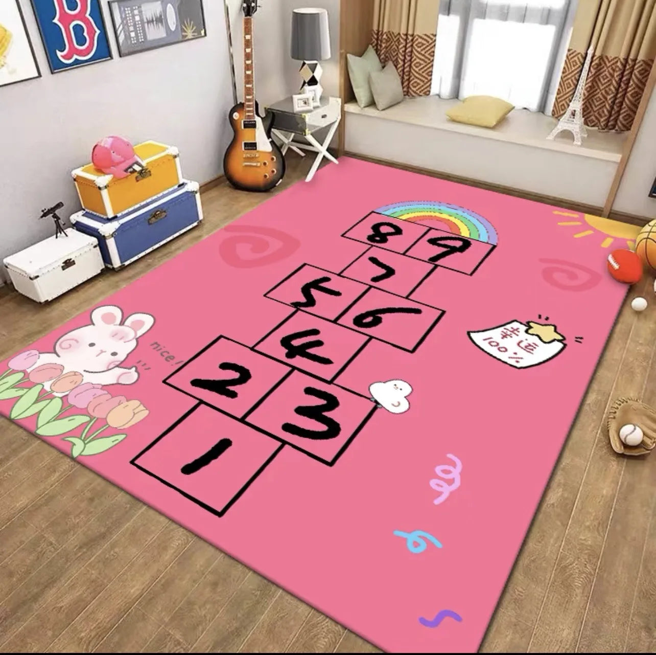 Cartoon Hopscotch Play Mat - handmade