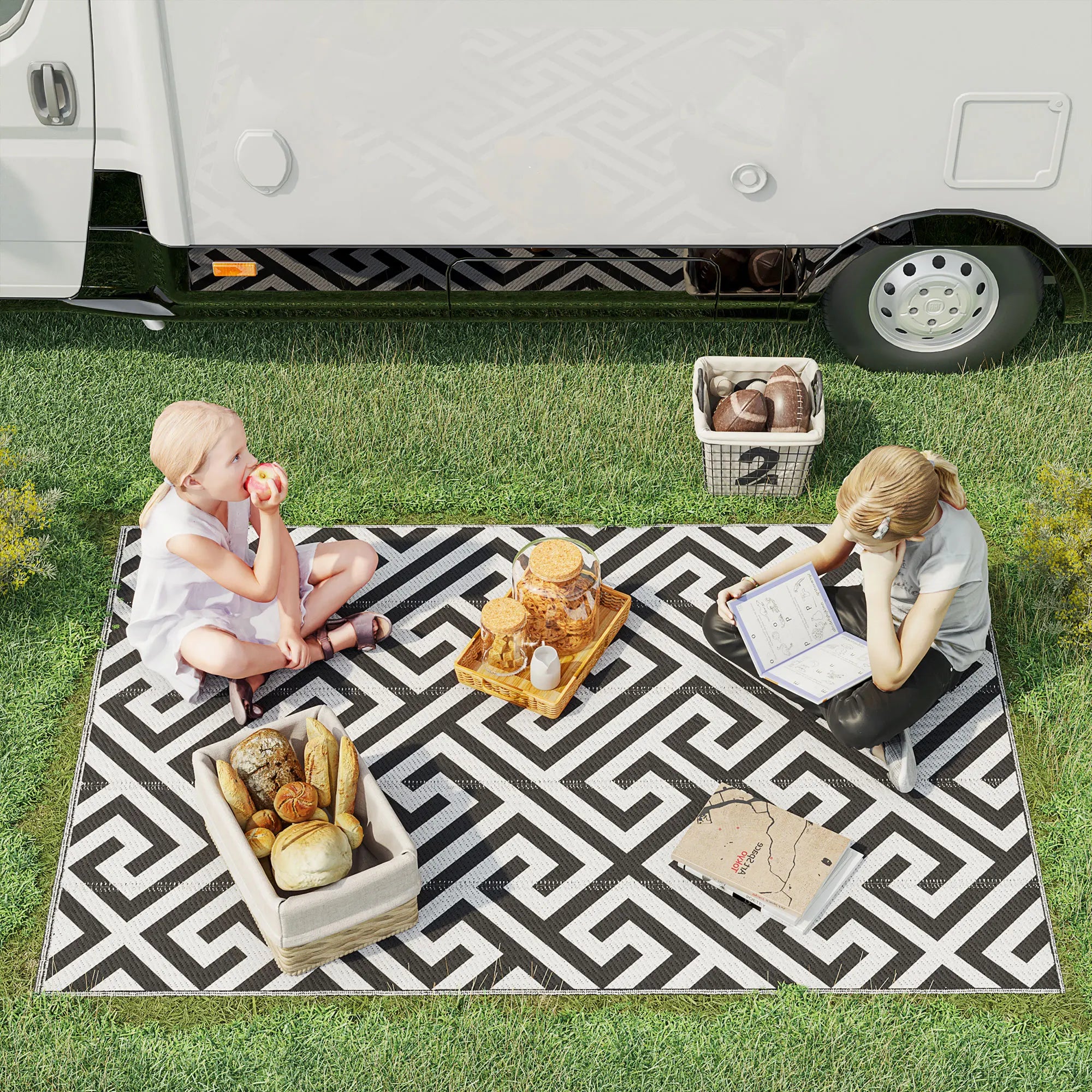 Reversible Outdoor Rug - handmade
