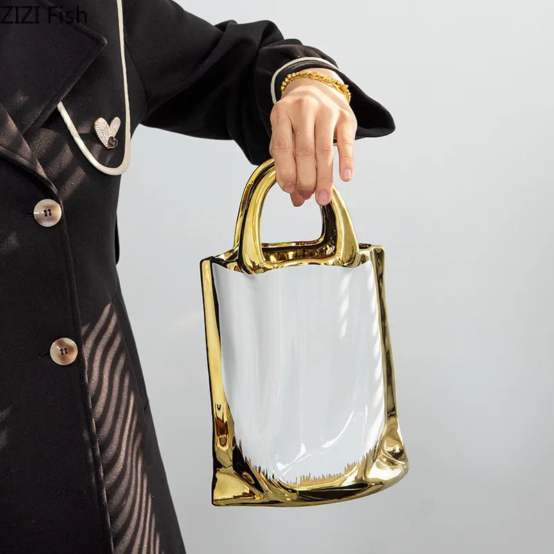 Handbag Shape Vase - handmade