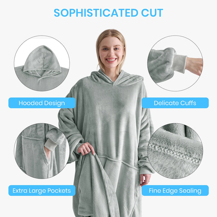 Wearable Sherpa Blanket Hoodie - handmade