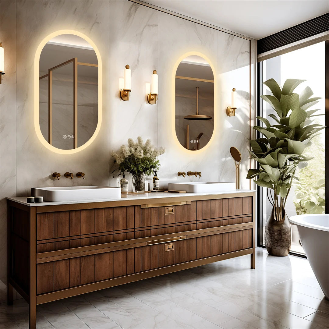 Backlit Bathroom Mirror - handmade