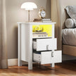 LED White Bedside Table Set - handmade