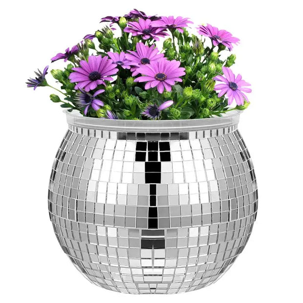 Disco Ball Flower Vase - handmade