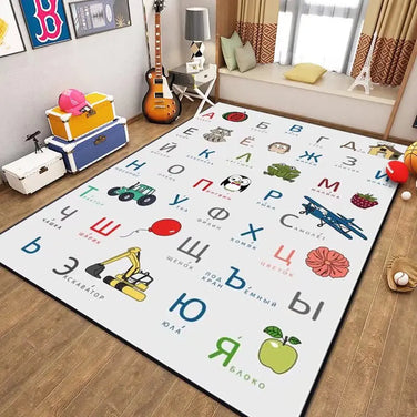 Children's Cartoon Patterns Baby Crawling Mat Large Living Room Carpet Washable Gaming Room Decoration Lounge Rug Non-slip Room