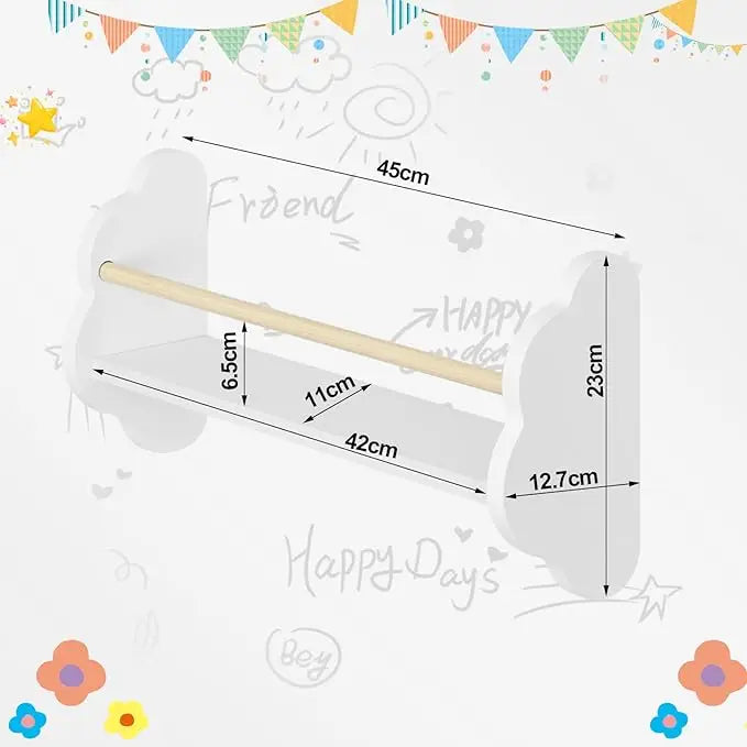 White Kids Wall Shelves - handmade