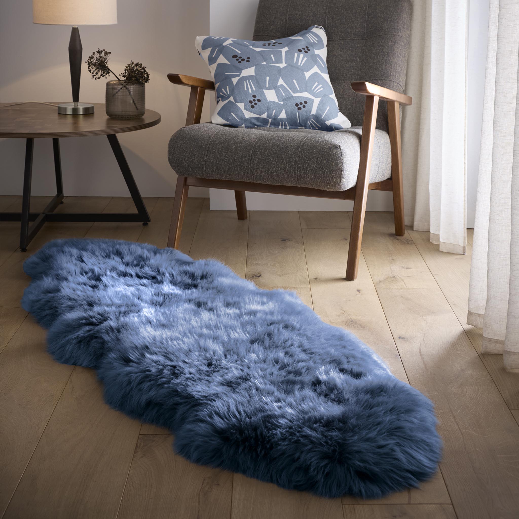 Origins Genuine Sheepskin Navy - handmade
