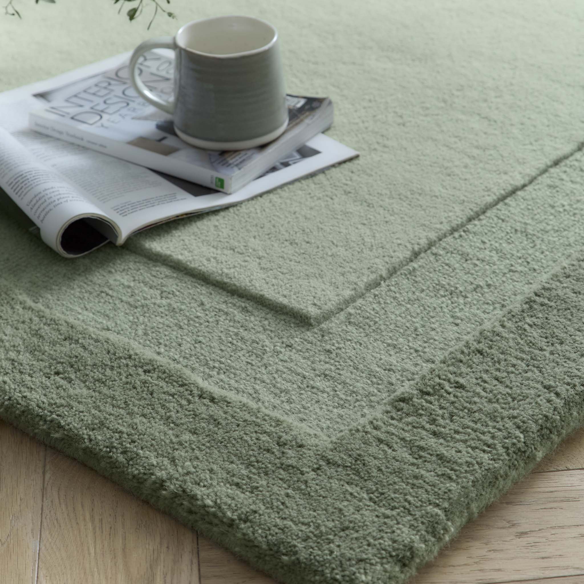Origins Stacked Border Soft Green - handmade