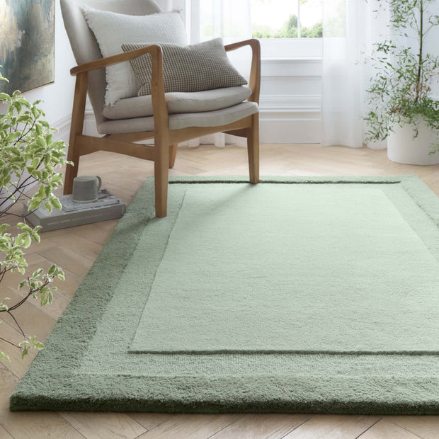 Origins Stacked Border Soft Green - handmade