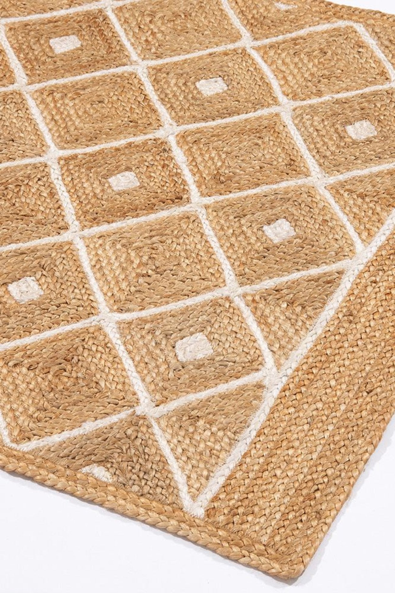 Prestbury Hand Braided Natural Jute Diamond